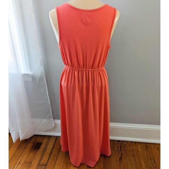 Mix and Co Coral Sleeveless High Low Pocket Dress - Picture 3 of 7